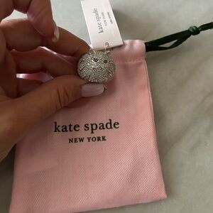 Kate Spade Cat silver plated; Cubic Zirconia Size 6 NWT
